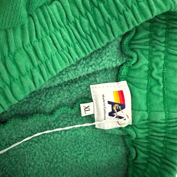 Aviator Nation X Revolve 5 Stripe Jogger Short Size L & XL Green - Picture 5 of 9